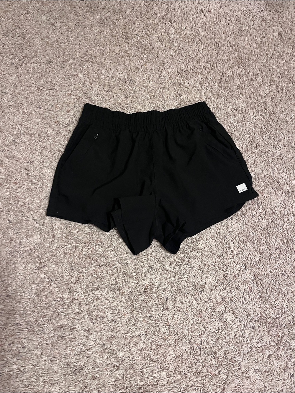Black Athletic Shorts with Elastic Waistband